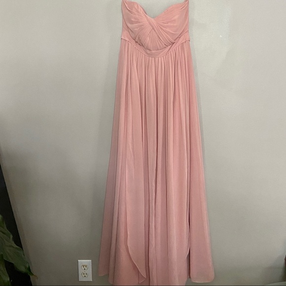 Excellent condition Jenny Yoo Convertible Blush Pink Strapless Long Dress SZ 10 - Picture 3 of 8